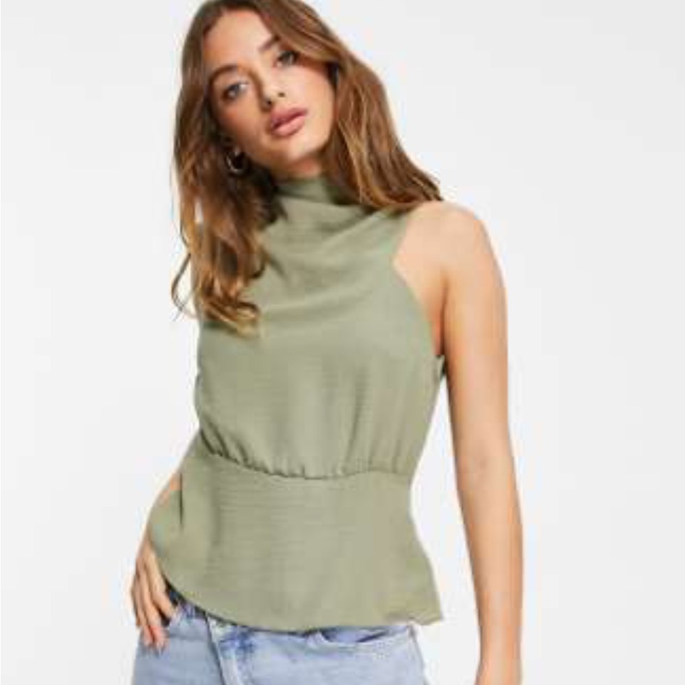 ASOS Sage Green Sleeveless Blouse nwot